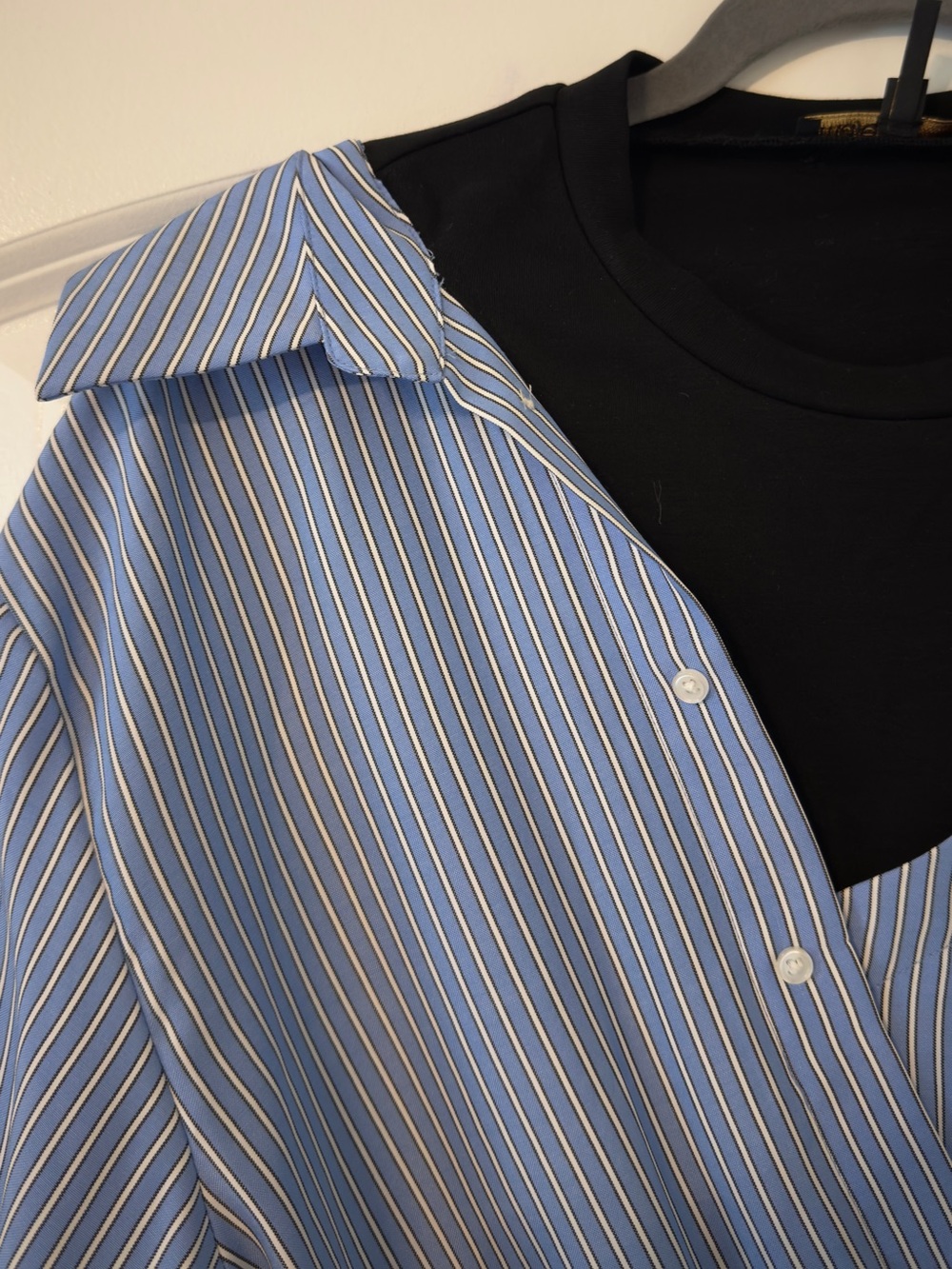 Maje Striped Blue Tie-Waist Shirt Dress - Picture 6 of 13